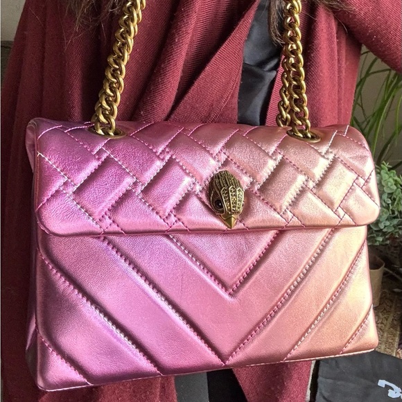 Authentic KURT GEIGER LONDON Quilted 2 tone leather convertible Crosby/shoulder - Picture 2 of 16